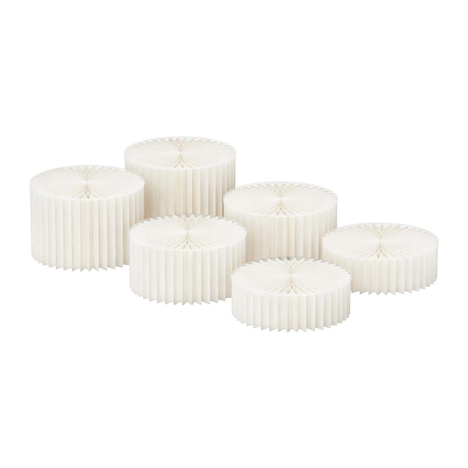 Set di 6 Alzatine a più Livelli per Buffet di Cupcake, Alzatine per Torte, Decorazioni per Cibo per Anniversari, Catering, Cupcake E Dolci, Bianco