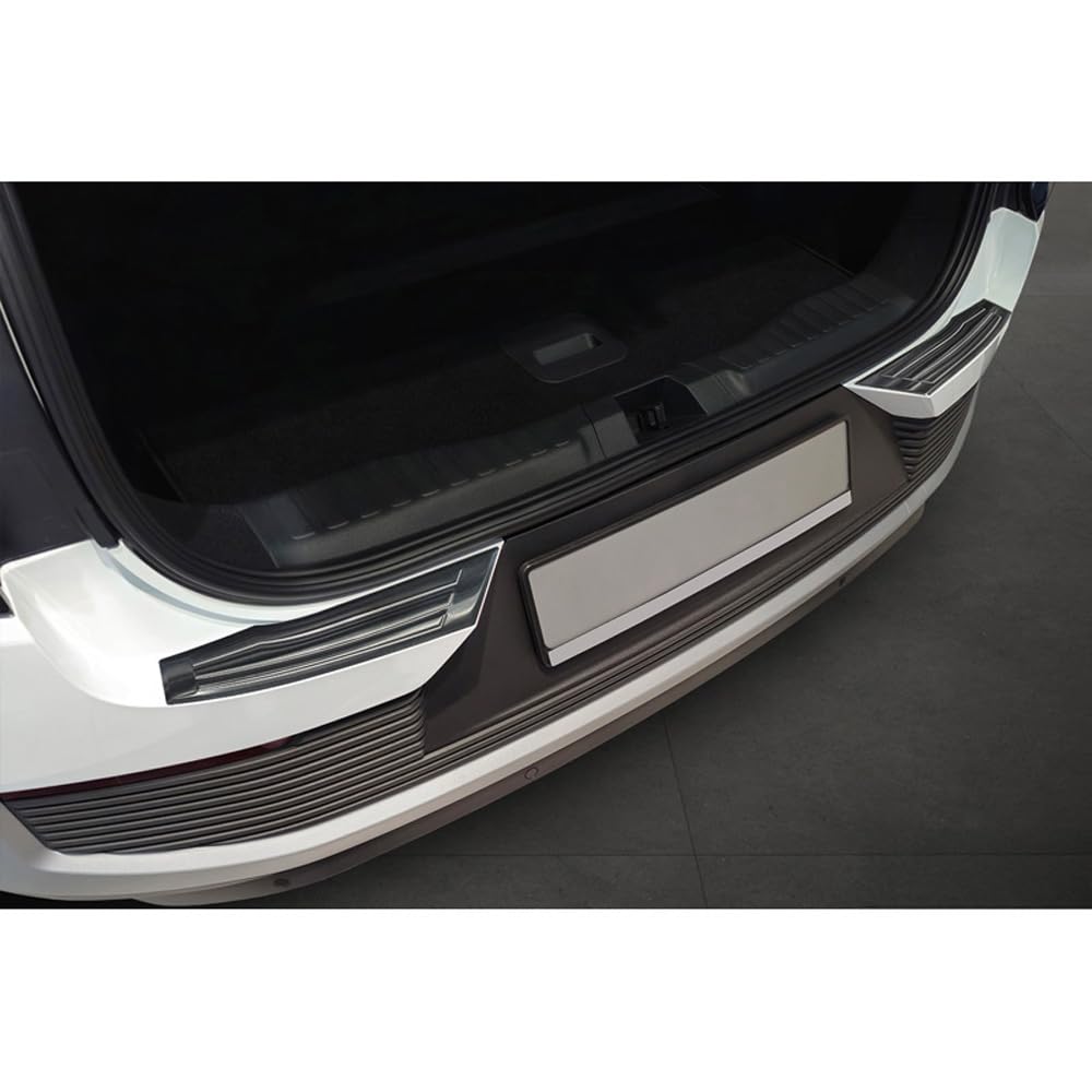 Avisa Black Stainless Steel Rear bumper protector compatible with Ford Explorer EV 2024- 'Ribs'