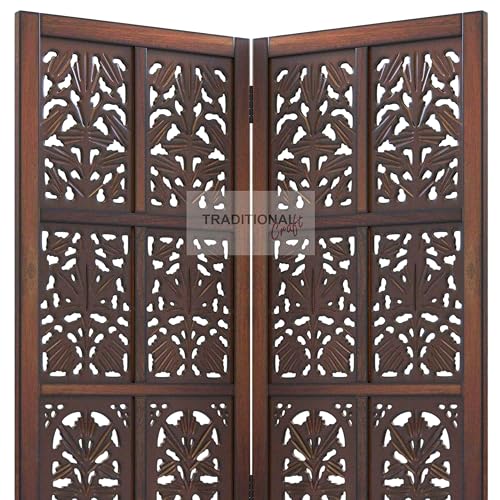 Image of Wooden Room Partition with Stands /Wall Divider for Living Room /Room Divider Wall Separator for Office (2 Panel-Mix)