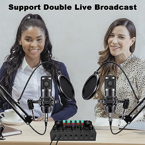 image for sktome Podcast Equipment Bundle for 2, V8s Voice Changer with BM-800 P