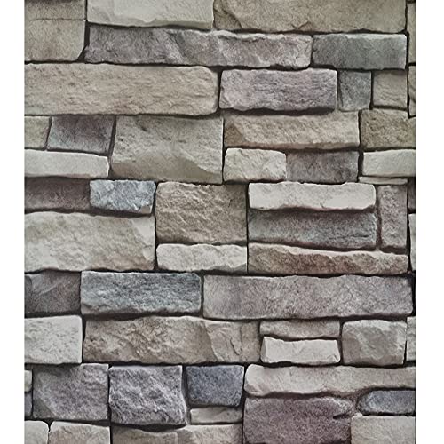 ODS - Papel de pared para pared extraíble y pegar, 45 x 600 cm, diseño de piedra