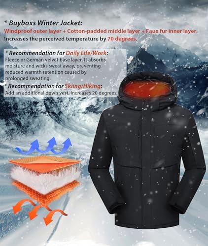 Image of Mens Winter Snow Jacket Waterproof Ski Jackets Snowboard Rain Warm Coat Insulated Hood Fleece Lined