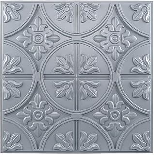 Art3d Drop Ceiling Tiles 2x2, Glue-up Ceiling Panel, Fancy Classic Style in Gray