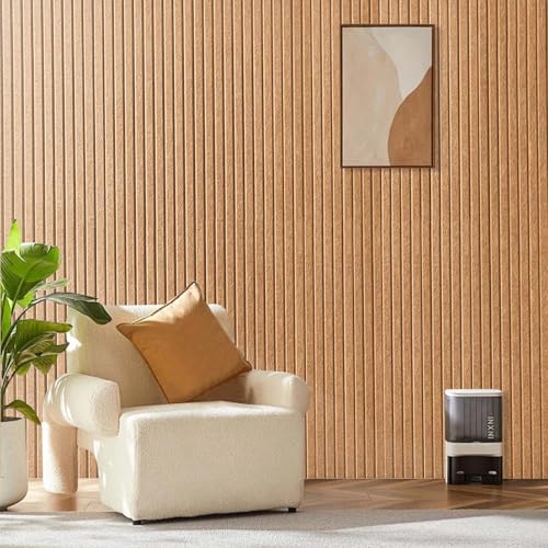 Large Cork Board for Office, 8 Pack Felt Wall Tiles with Slat Wall Paneling and Safe Removable Adhesive Tabs, Felt Bulletin Board Pin Board Cork Boards for Walls (Deep Camel) image 4