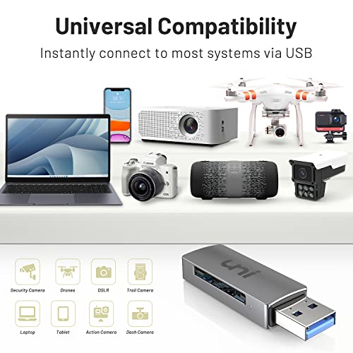 Sd Card Reader, Uni Usb Sd Card Adapter, Mini-Size Aluminum Usb 3.0 Micro Sd Card Reader Support Sd, Sdxc, Sdhc, Mmc, Micro Sdxc, Micro Sd, Micro Sdhc And Uhs-I Card, Compatible With Mac/Win/Linux #TOP3
