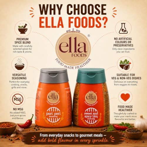 Image of Ella Foods Sweet and Spicy BBQ + Peri Peri Seasoning (Pack of 2 x 100 Gm)