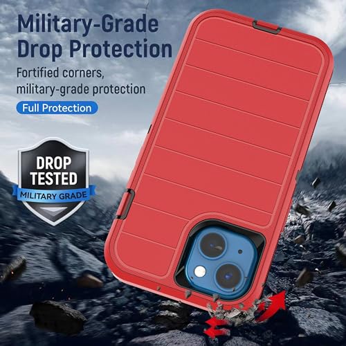 Coque antichoc pour iPhone 13 et iPhone 14 en caoutchouc solide avec vitre écran