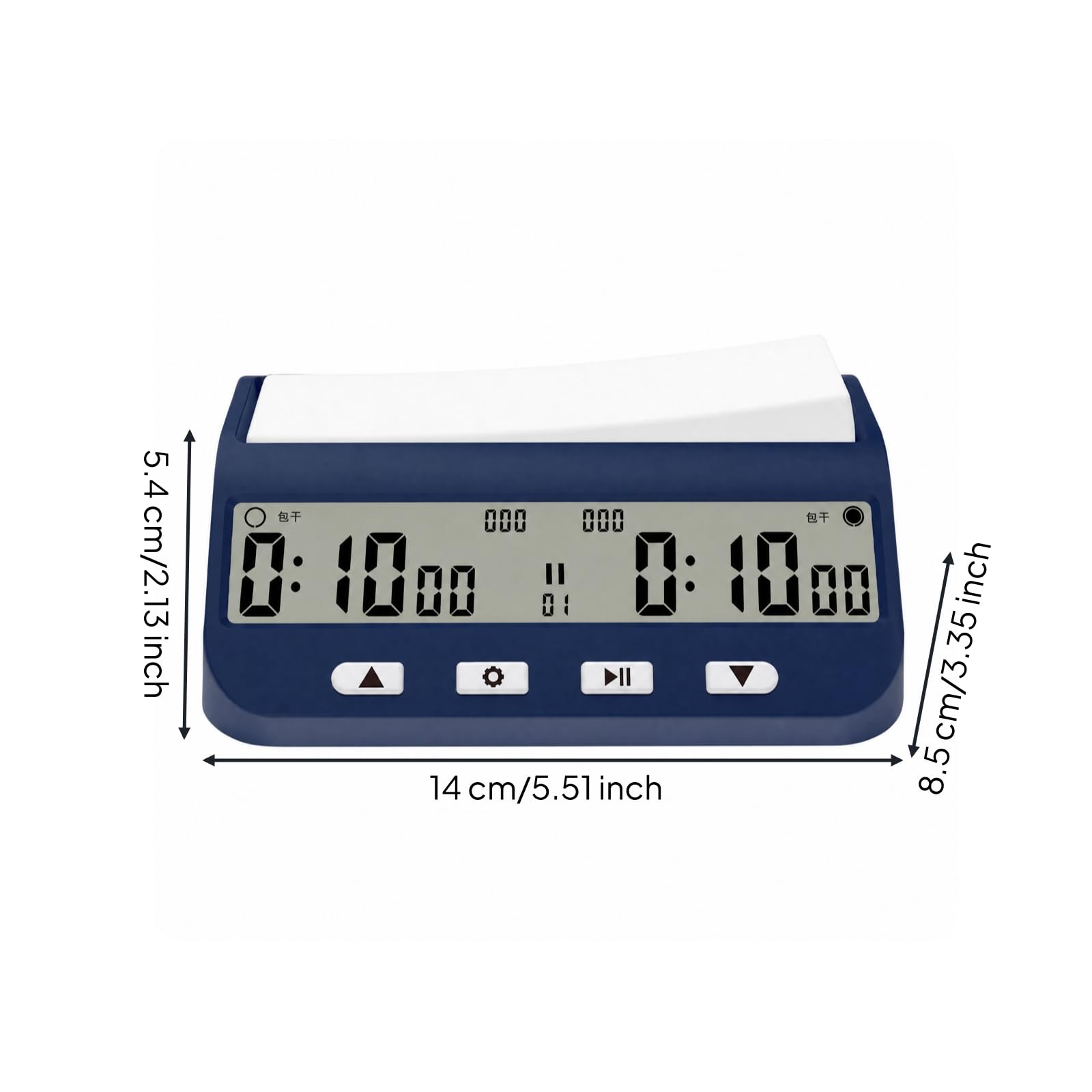 Timer Scacchi Elettronico con Conteggio Commutazione Conto Rovescia Selezione Giocatore Iniziale Memoria Preferenze Spegnimento, Scuro