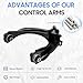 Front Upper and Lower Control Arms w/Ball Joint, Outer Tie Rods Sway Bars Suspension kit Replacement for Accord 2003-2007(2.4L Gas Engine), Acura TSX 2004-2008 (12pc)