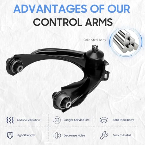 Image of Front Upper and Lower Control Arms w /Ball Joint, Outer Tie Rods Sway Bars Suspension kit Replacement for Accord 2003-2007(2.4L Gas Engine), Acura TSX 2004-2008 (12pc)