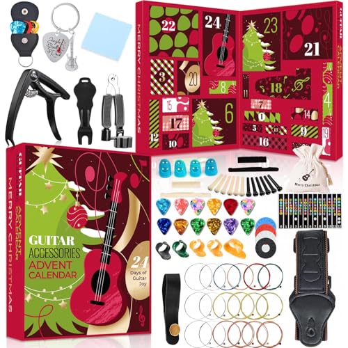 Guitar Picks Advent Calendar 2025, 24-Day Christmas Countdown with 20