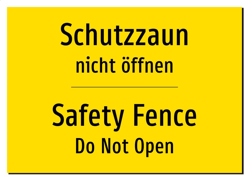 63228-DEEN-T-08 | Schutzzaun/Safety Fence Schild zweisprachig