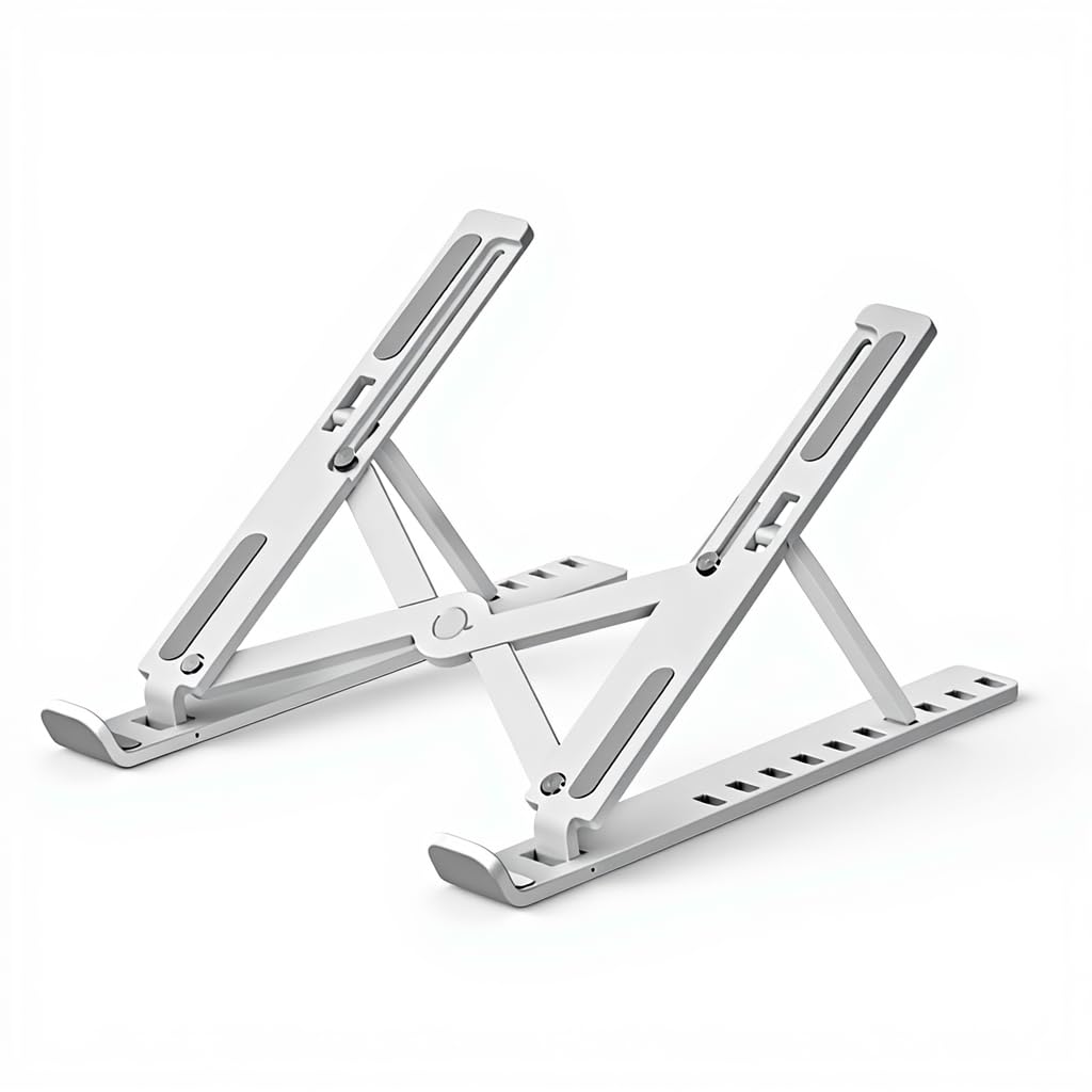 Laptop Bracket Folding Lifting Cooling Base | Adjustable 10Gear Positioning for Enhanced Heat Dissipation 28cm PVC Stand Portable Desktop