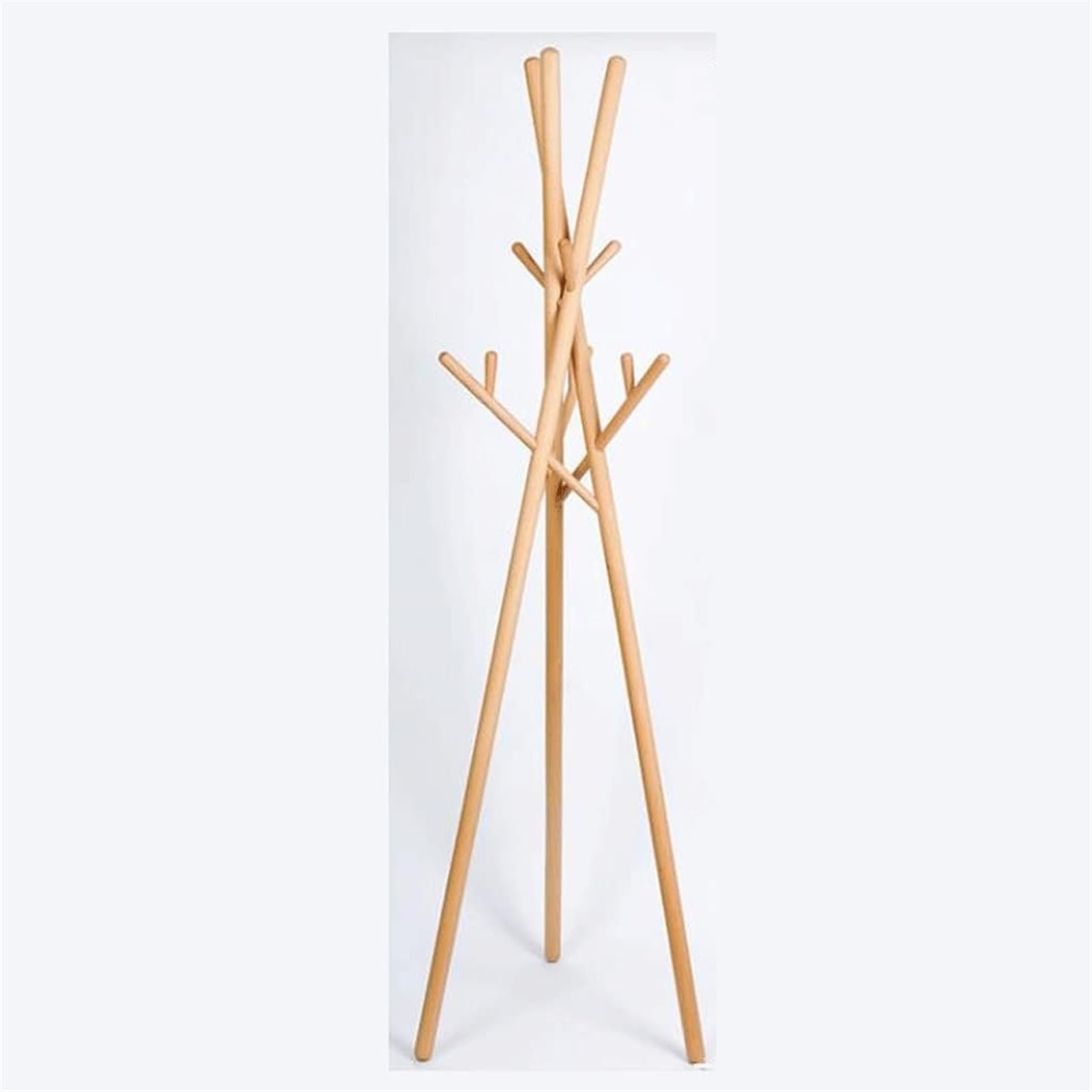 KIJyfgTR Coat Rack Coat Stand Clothes Rack, Wooden Coat Rack With 8 Hooks Clothing Rack, Standing Hat Hanger Coat Hanger(Natural Wood Color)
