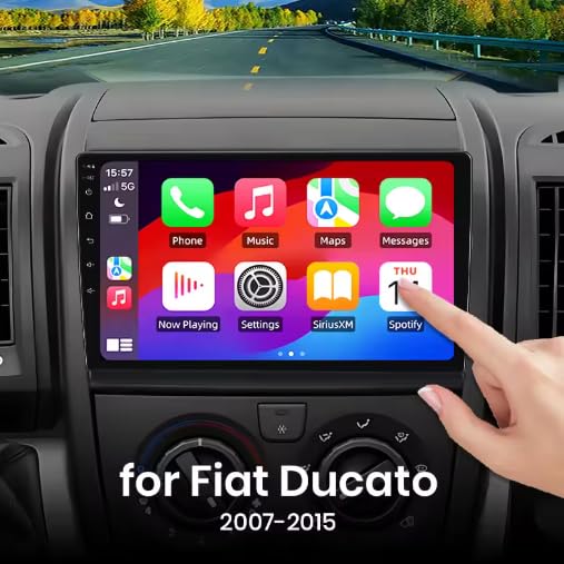 Schermo Auto Ducato 2007-2015 Android Auto CarPlay 8Core Android 13 Autoradio per FIAT Ducato/Peugeot Boxer/Citroen Jumper Navigatore,Stereo 2 Din con Schermo da 9 Pollici con Bluetooth