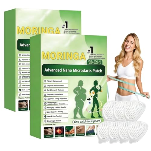 POYICGS Moringa Berberine Patches 2026 New Upgraded 10-in-1 Moringa Nano Microdarts Patch Advanced Herbal Skin Care Patch for Women & Men Gentle Formula Suitable for All Skin Types - 2 Boxes