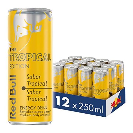 Red Bull Tropical Bebida Energética - Paquete de 12 x 250 ml - Total: 3000 ml