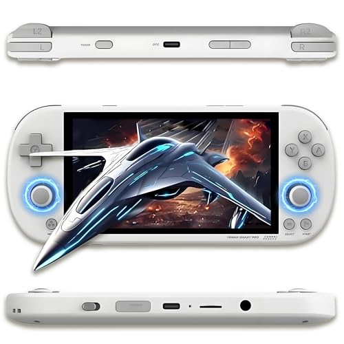 Trimui Smart Pro Console di gioco portatile Console portatile 13460 giochi 26 emulatori,Console di gioco retrò con Sistema Linux Trimui UI,Schermo IPS da 4,96,5000mAh,WLAN & BT & EDR (Bianco-128G)