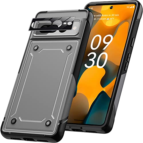 Oterkin Schutzhülle für Pixel 7 Pro, Google Pixel 7 Pro mit [9H Kameraobjektivschutz] [Militärqualität, stoßfest], strapazierfähig, Schutzhülle für den täglichen Gebrauch für Pixel 7 Pro-Grau Cover