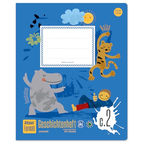 Formati Creativheft C.2 Quart 20 Blatt blanko+liniert, aus 100% Recyclingpapier, 2 Stück, kombinierte Lineatur für kreatives Lernen