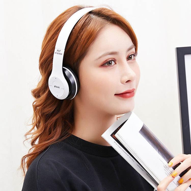 Image of P - Forty Seven Wireless Bluetooth Over-Ear Headphones with Mic, Foldable, Rechargeable Stereo Headset for All Smartphone, Laptop