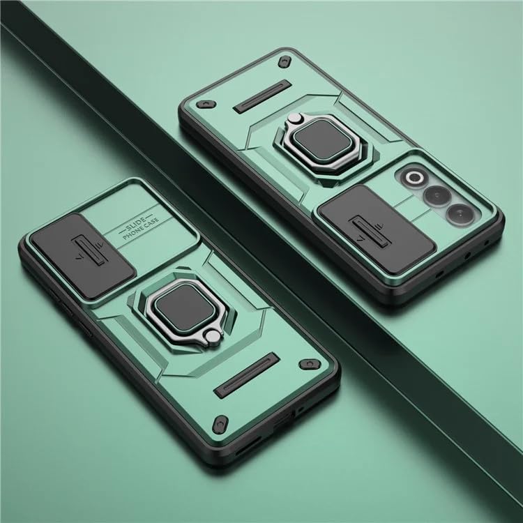 Image of Glaxx Heavy Duty Armor Back Case Cover for Oneplus Nord CE 4 5G - Magnetic Kickstand Ring with Camera Shutter Protection, Rugged Bumper Hard Back Cover for Oneplus Nord CE 4 5G (PC & TPU|Green)