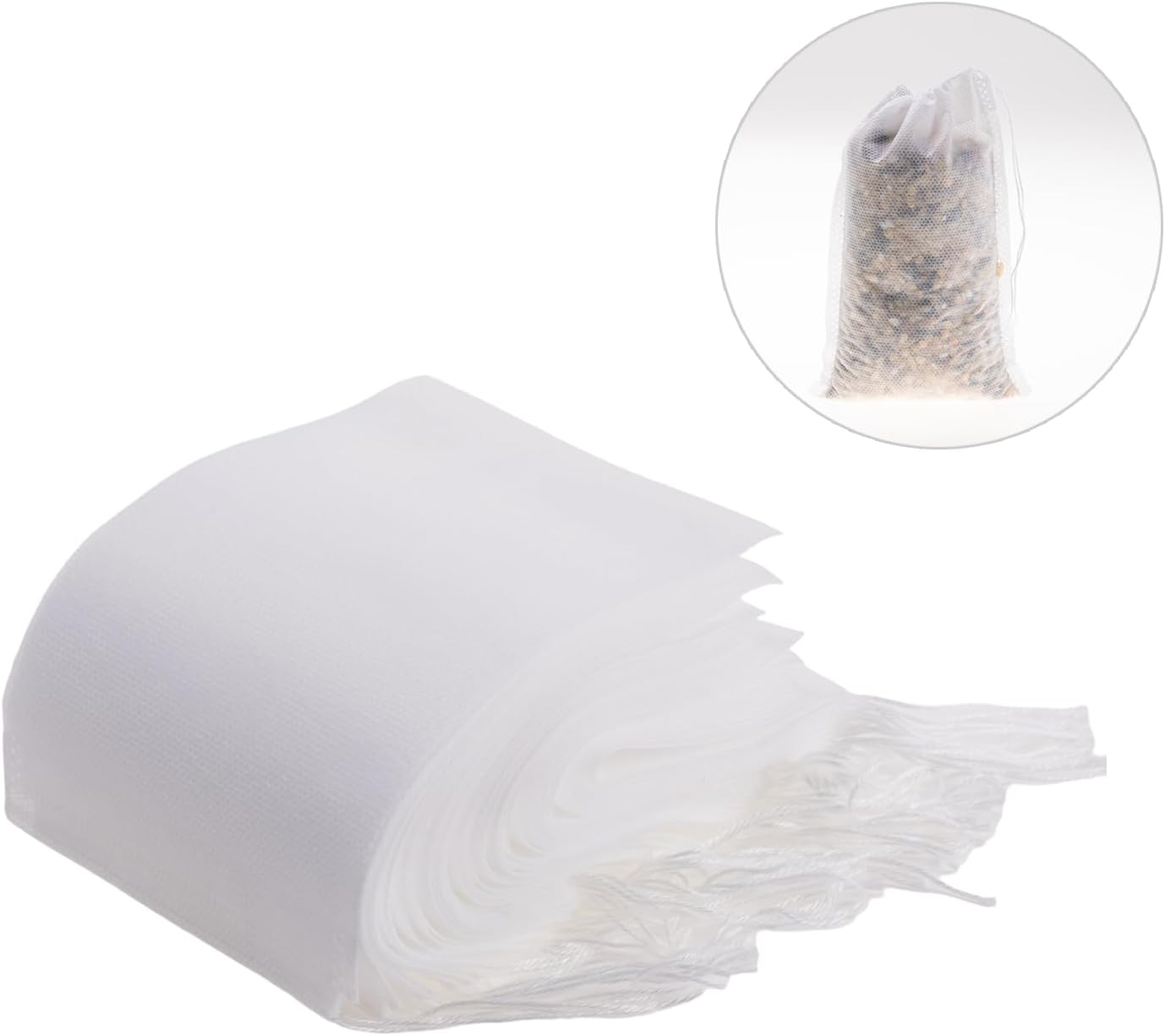 150 Pcs 4×6 Inch Tea Bags for Loose Leaf with Drawstring, Disposable Large Empty Filter Bags for Brew Tea, Loose Leaf Tea, Iced Coffee, Home brewing, Herbs, Spice
