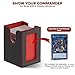 Gomyrod Card Deck Box for MTG with Commander Display, 7 In 1 Card Storage Box Fits 600+ Double-sleeved Cards, Removable MTG Deck Case Fit for TCG/Sports/Baseball Cards with Dice Tray