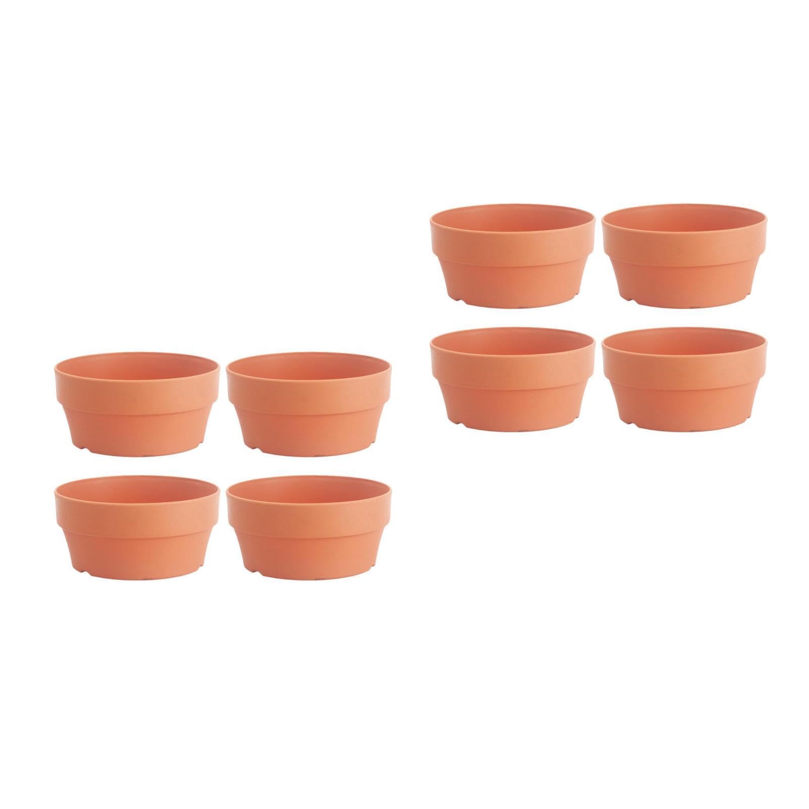 Happyyami 8stücke Imitation Blumentöpfe Im Japanischen Stil Runde Pflanzgefäße Für Sukkulenten Khaki Für Büro Zuhause Und Balkon Deko