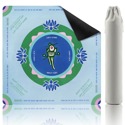 Mikccer Mahjong Mat for Table, American Mahjong Mat with Rules, 32x32 Inch