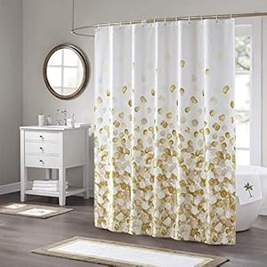 HAOJH Duschvorhänge Wasserdicht Weich Duschvorhang mit Haken für Badezimmer Anti-Schimmel-Waschbarer Polyester-Stoff Badvorhang