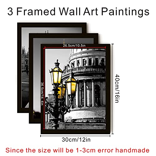 Framed Wall Art Paris Decor Eiffel Tower Wall Art For Bedroom Black And White Wall Art For Living Room Wall Art Decor Bathroom Decor Wall Art 3 Piece 12X16 In Picture Frame Black Wall Art (Paris Decor) #TOP5