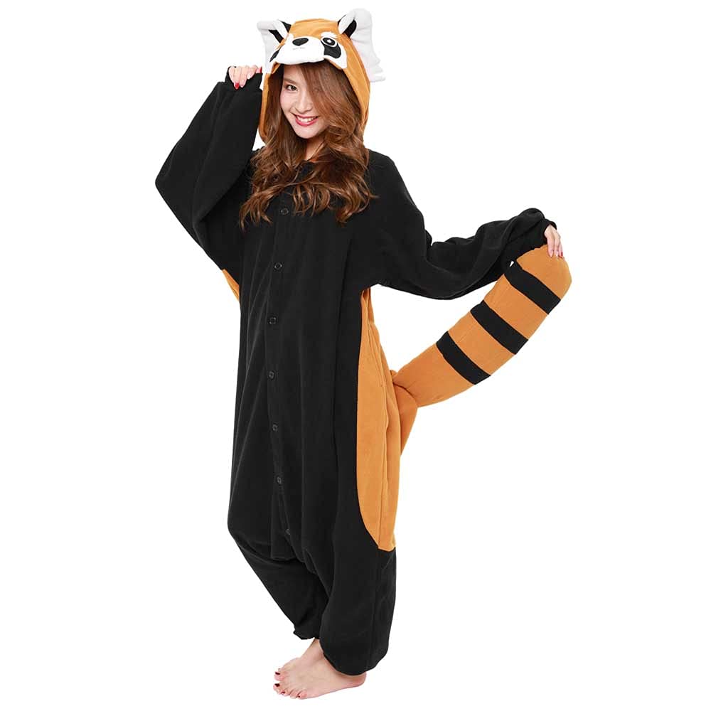 SAZAC Red Panda Onesie Kigurumi One-Piece Costume Jumpsuit Kigurumi | Halloween & Carnival | for Kids and Adults | XL (170 – 195 cm)