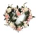 Adeeing Vintage Art Simulation Rose Flowers Wreath Pink Heart-shaped Garland for Home Wedding Decoration