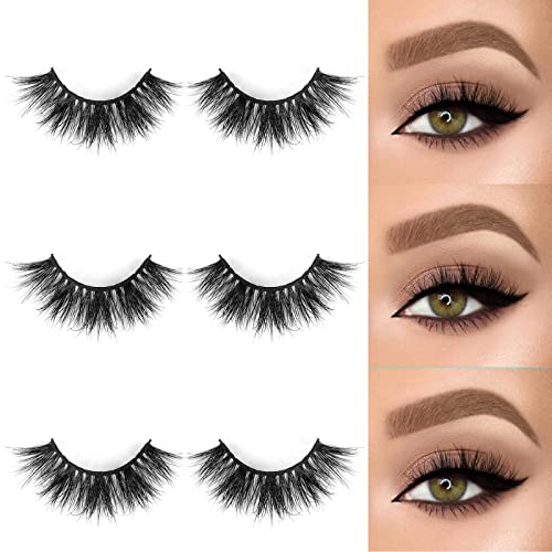 Sy Shuying 18Mm Mink Lashes Natural Look 3D Real Mink Eyelashes Fluffy False Eyelashes Wispy Handmade Soft Reusable Fake Eye Lashes (3 Pairs, Doll) #TOP1