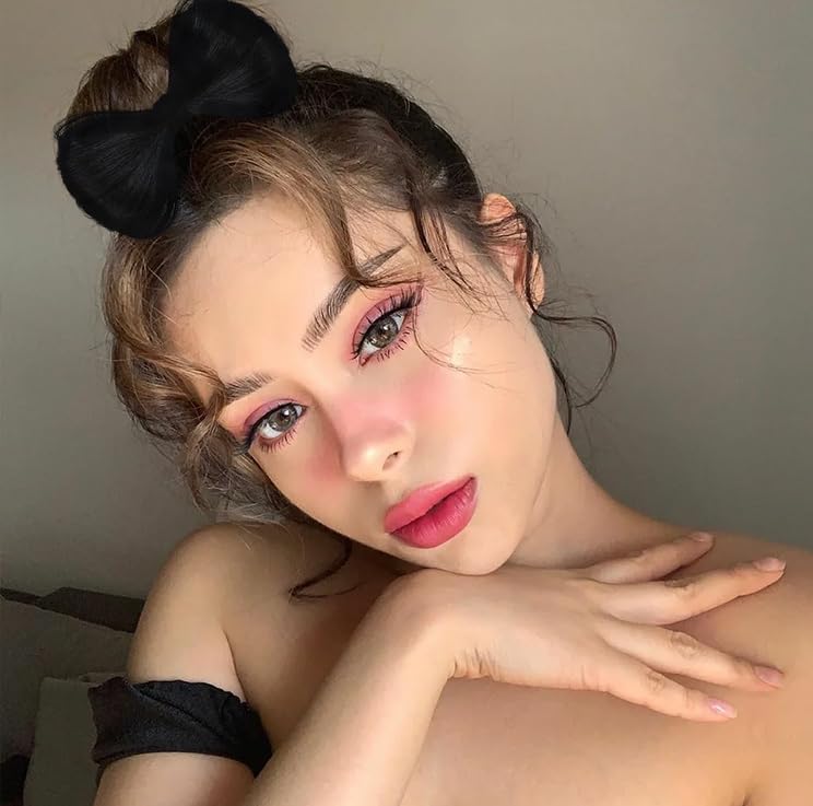 2pcs Bowknot Hair Bun Pieces with Scrunchies Black Bowknot Wig Clips Synthetic Fake Hair Buns Women Party Hair Styling Tools Hair Clips Accessories