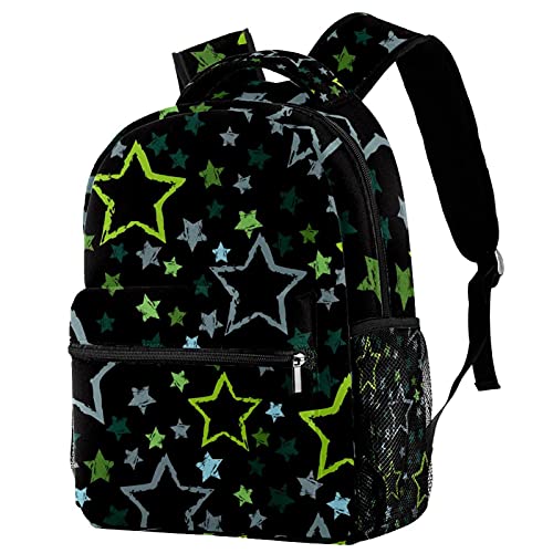 Sac à dos de voyage étoiles noir confortable avec filet gourde