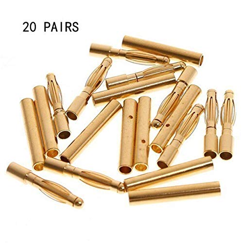 Sharegoo 20 Pairs 2.0 Mm Plated Male And Female Gold Bullet 2Mm Banana Connector Plugs For Rc Battery Esc Motor #TOP1