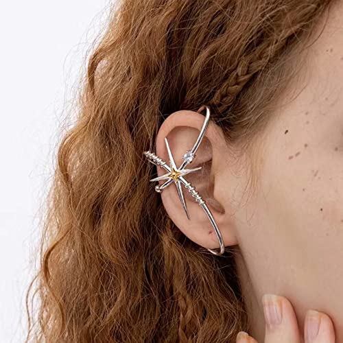 Nuokun Silver Ear Cuff For Women Non Piercing, Birthday Gifts Cube Zirconia Earrings For Womens Wives, Grandmothers, Daughters, Moms, Girls On Mothers Day, Thanksgiving Christmas #TOP1