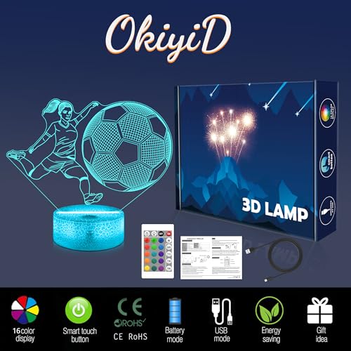 Lámpara Ilusión 3D de Fútbol con Control Remoto y Luz LED miniatura 6