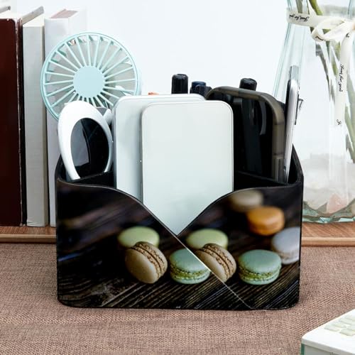 Organiseur de bureau macaron à 4 compartiments et pot de rangement