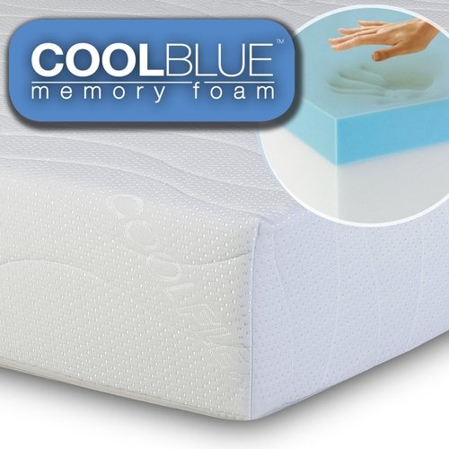 Bedzonline Cool Blue Memory Foam and Reflex 5 Zone 4ft6 Double Mattress New Stock