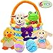 JOYIN 7 PCS Basket for Easter Stuffed Plush Playset for Baby Kids Party Favor, Easter Eggs Hunt, Basket Stuffers Fillers, Party Supplies Decorations