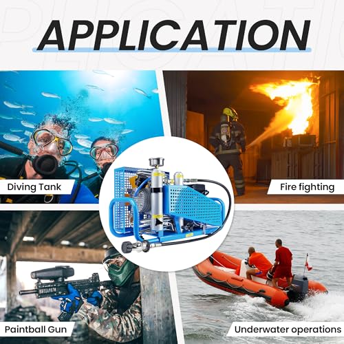 TUXING 4500Psi Pcp Air Compressor, Scuba Tank Air Compressor, High Pressure Diving Compressor for Scuba Tank/PCP Rifle/Paintball Air Gun Filling Station - Image 2