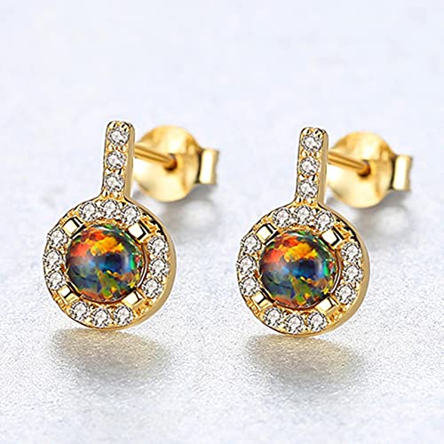 Boucles d'oreilles Pierre de Naissance Opale Argent 925, Idée Cadeau d'Anniversaire Unique