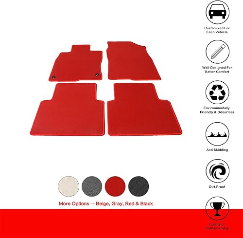 Miniatura 2 de IKON MOTORSPORTS, Alfombrillas compatibles con Honda Civic 2016-2021 de 4 puertas Sedan y Hatchback, ajuste de fábrica, alfombrillas de nailon beige