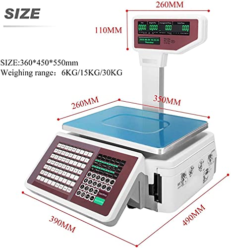 Báscula comercial electrónica con pantalla dual y pole 15kg miniatura 2