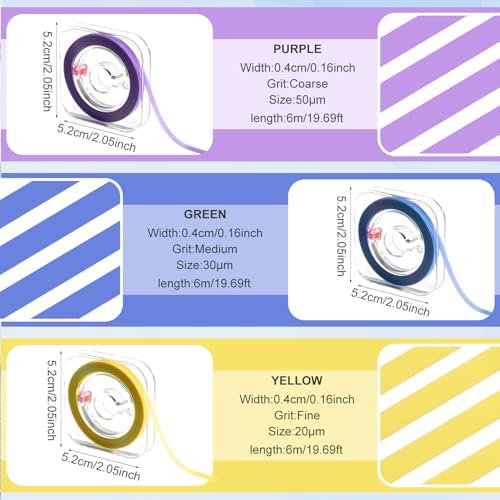 3pcs dental polishing strip teeth sanding grinding tool tooth polish abrasive supplies kit for chipped teeth sandpaper clean dental floss file finishing professional amp home use yellow blue purple