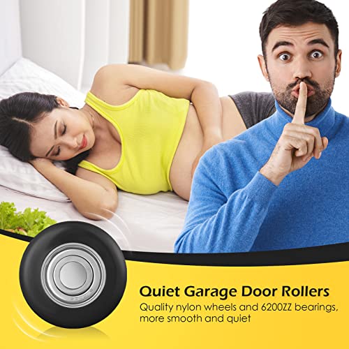 image for Treela 24 Pcs Nylon Garage Door Roller 2 Inch Quiet Garage Rollers Bul
