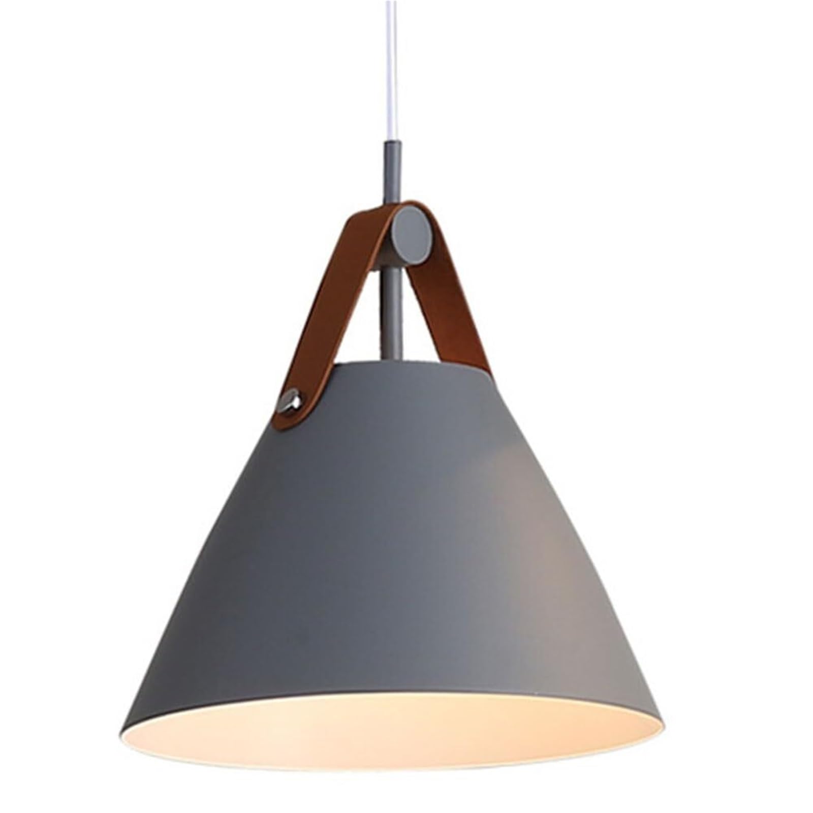 Nordic Restaurant Light Fixtures Simple And Unique Macaron Hanging Lamp Creative Simplicity Living Room Bedroom Pendant Light Metal Lampshade Light Fixture Semi Flush Mount Pendant Lamp(Natural)
